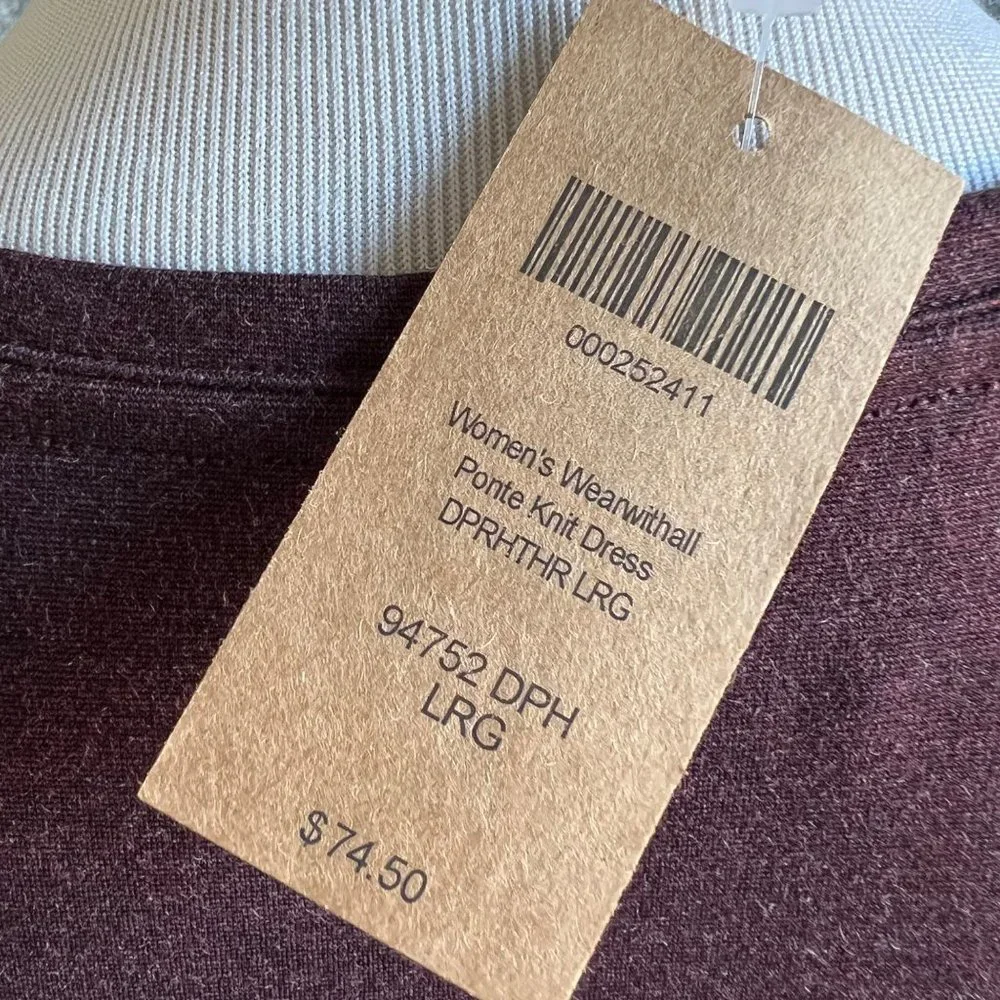 Duluth Trading Company Women's Wearwithall Ponte Knit Dress NWT XL